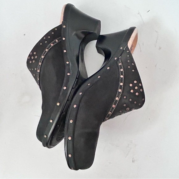 SOFFT Womens Langston Suede Leather Studded Clog Mule Slide Black Size 8.5 - Picture 6 of 10